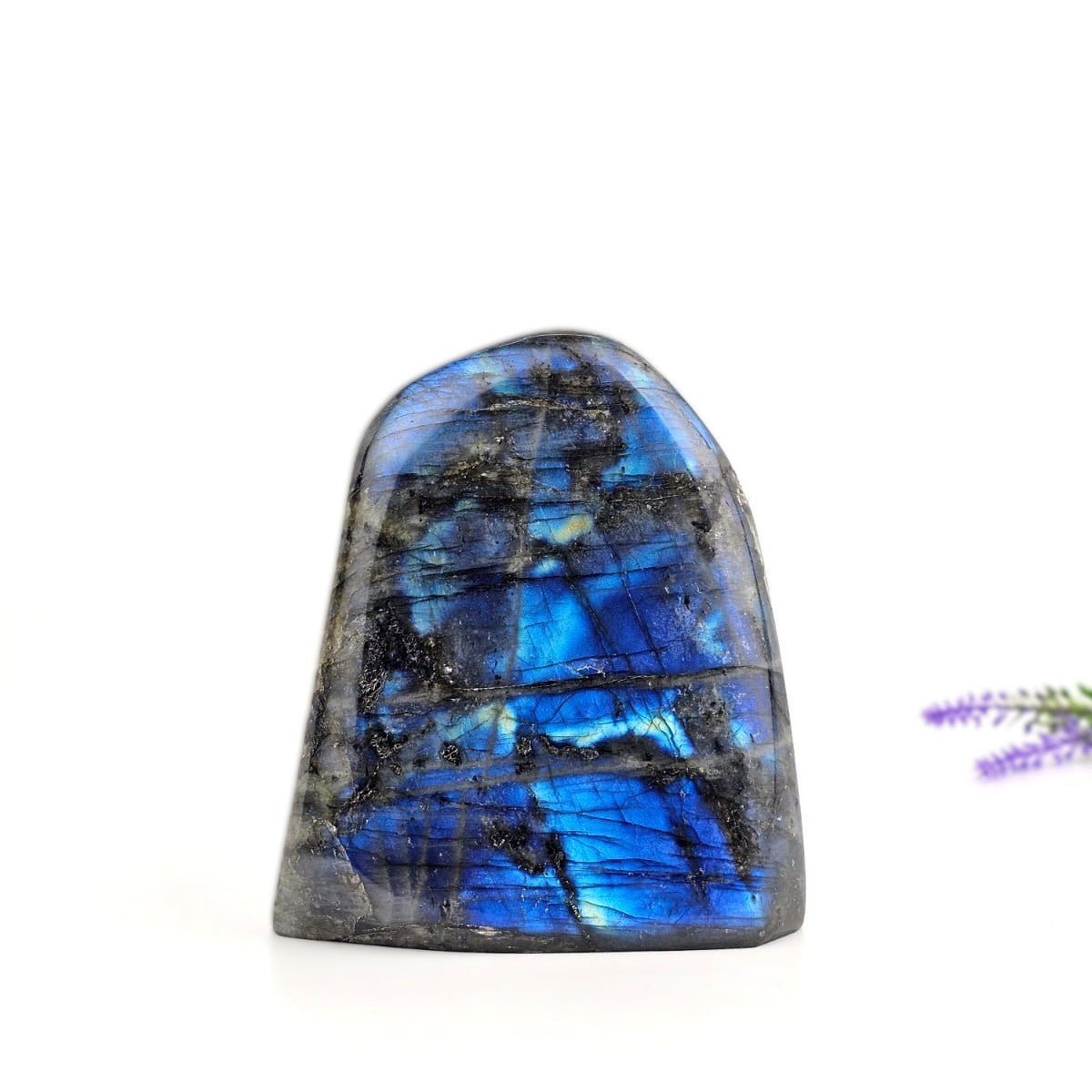 Freeform labradorite on a white background