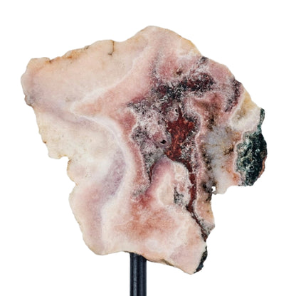 pink amethyst front on a white background