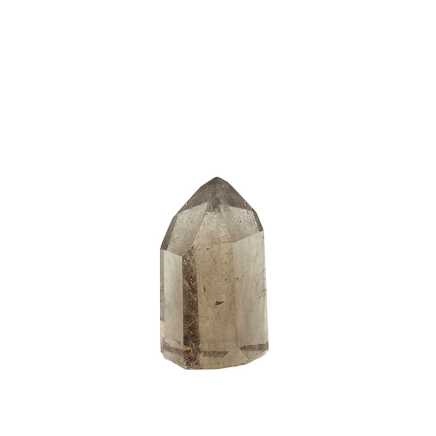 Crystal smoky quartz on a white background