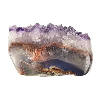 Amethyst crystal on a white background