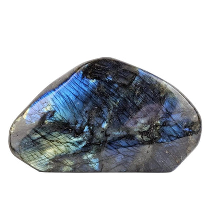 big labradorite freeform on a white background