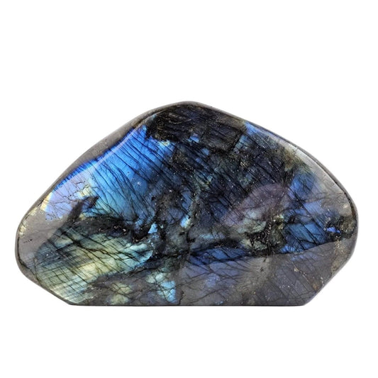 big labradorite freeform on a white background