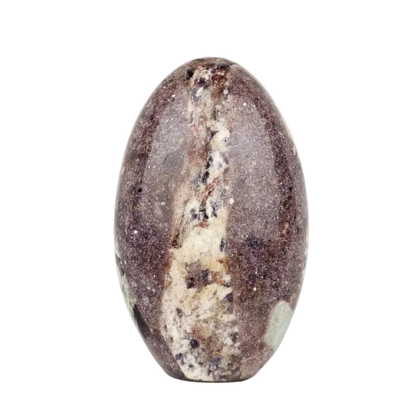 back view lepidolite in pegmatite freeform 