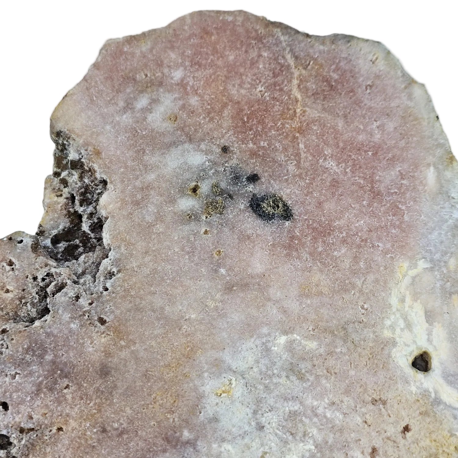 Close-up of a pink amethyst on white background