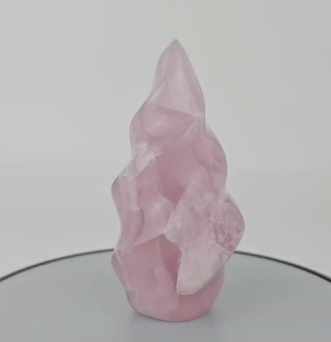 Rose quartz flame sculpture video