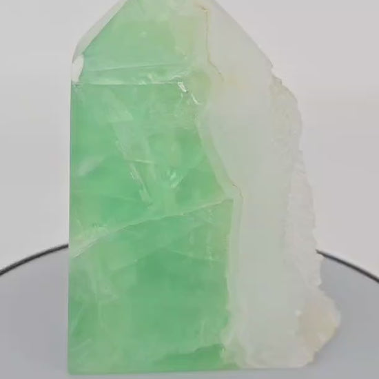 green fluorite with druzy video