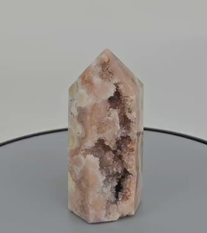Pink amethyst high quality tower crystals video