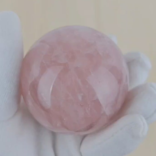 Big rose quartz sphere video