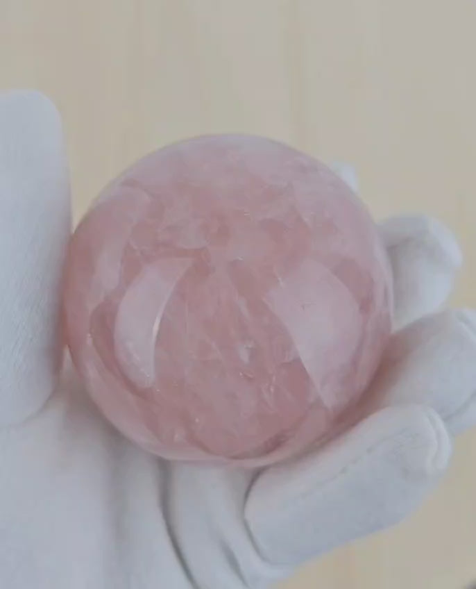Big rose quartz sphere video