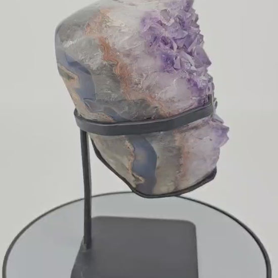 Amethyst cluster on stand