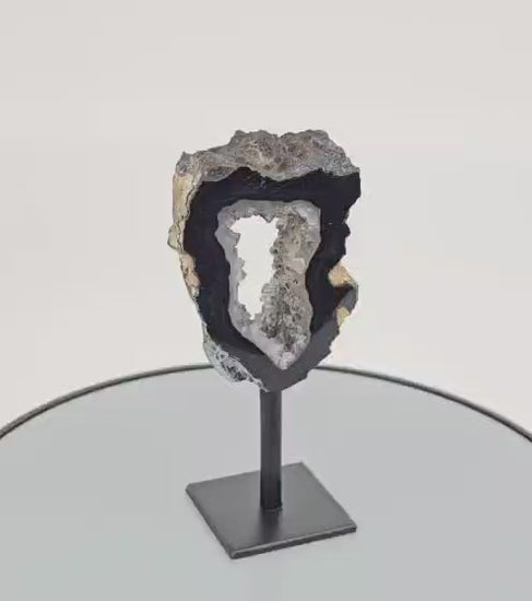 black agate portal with druzy on stand video GemSea