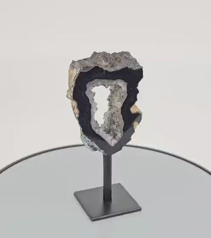 black agate portal with druzy on stand video GemSea