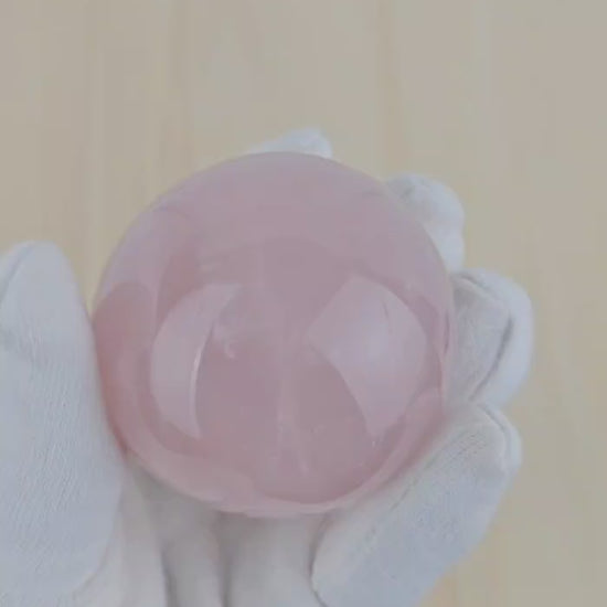 Small rose quartz sphere video