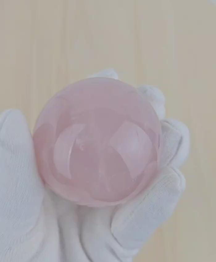 Small rose quartz sphere video