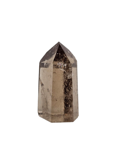 Smoky crystal tower on a white background